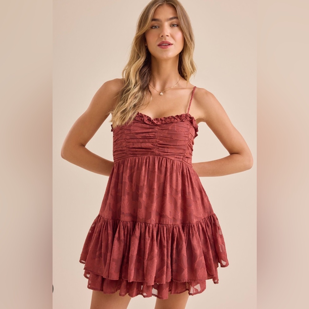 Altar'd State Burgundy Mini Dress - Picture 2 of 7